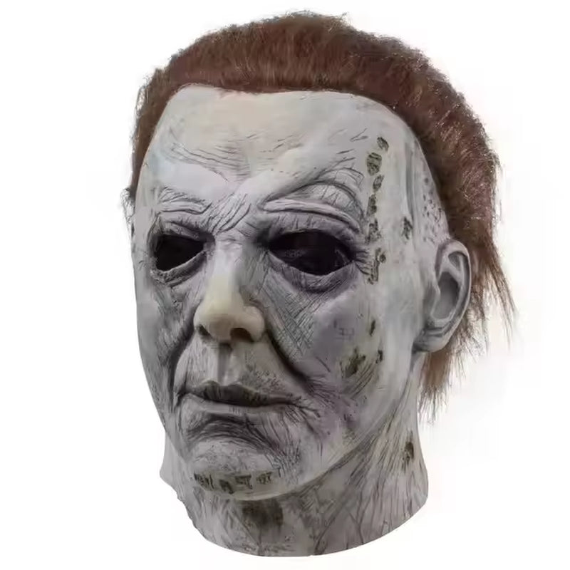 Halloween Michael Myers Mask Scary Killer Full Head Mask Creepy Fire Burn Scar Latex F